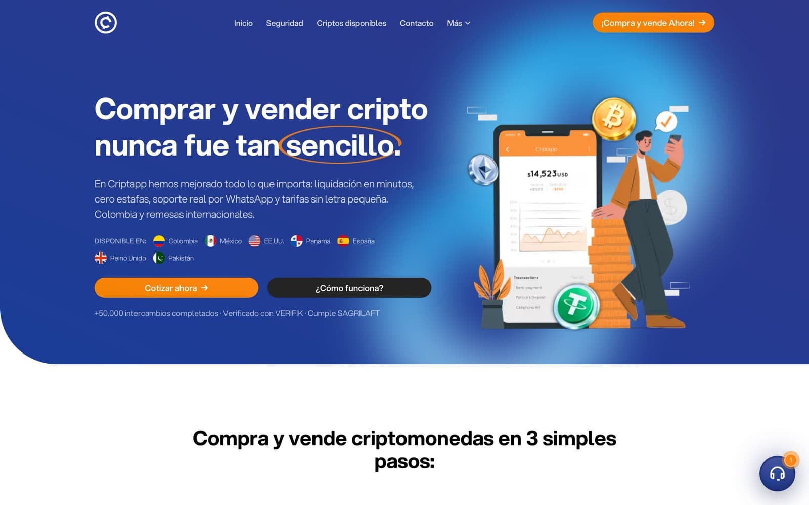 Sitio web de CriptApp — Fintech · intercambio de cripto