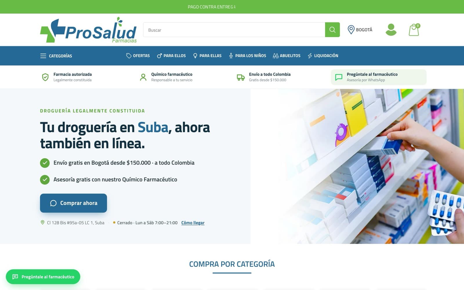 Sitio web de Farmacias ProSalud — Droguería · venta en línea